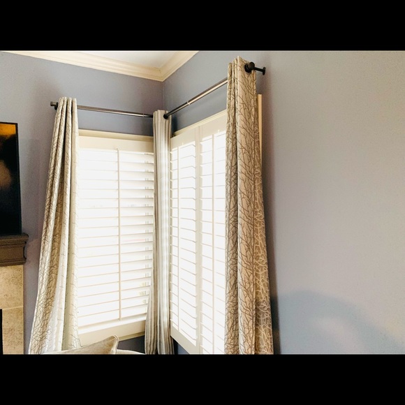 Silver / silk curtains : 84 inches: 8 drapes 45” wide - Picture 4 of 4